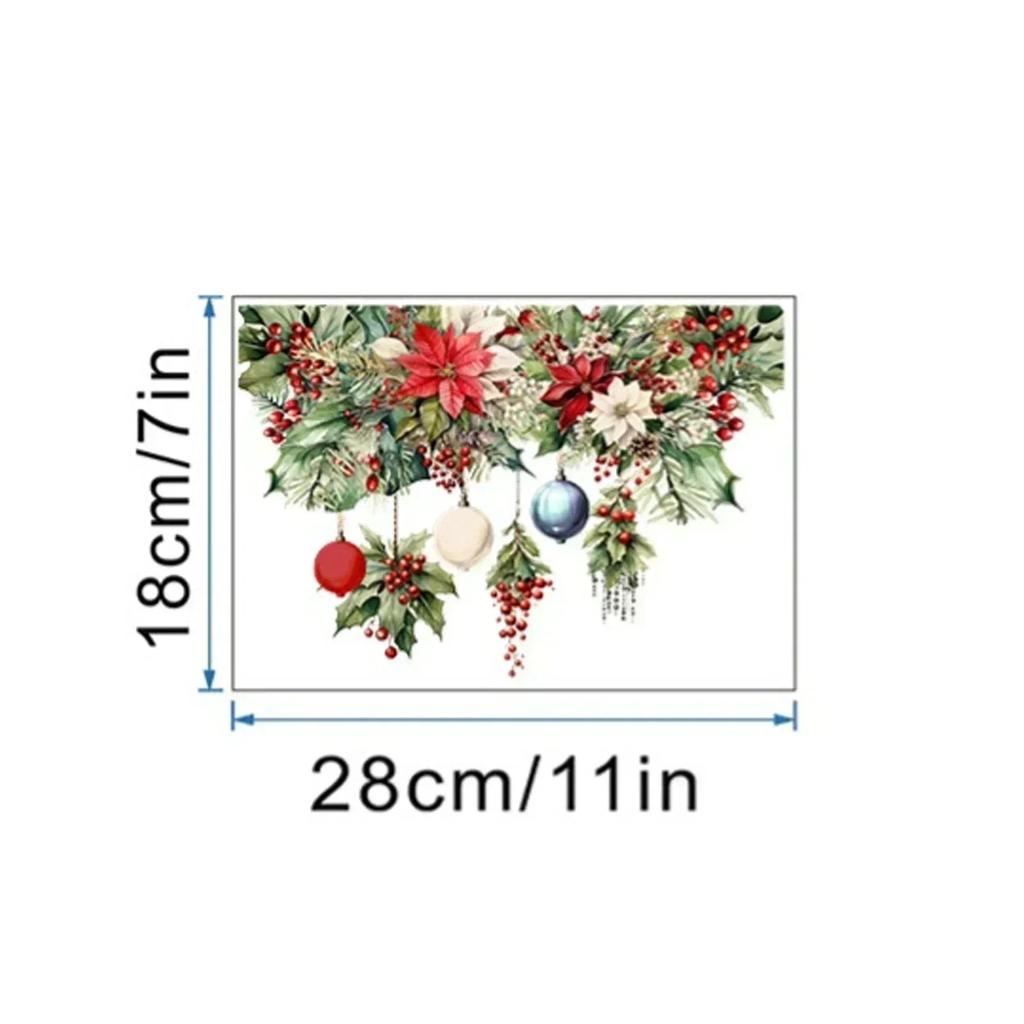 Christmas Toilet Cover Stickers Waterproof Decals Self For Toilet Lid Tank Seat Bathroom Decoration Set Of Six