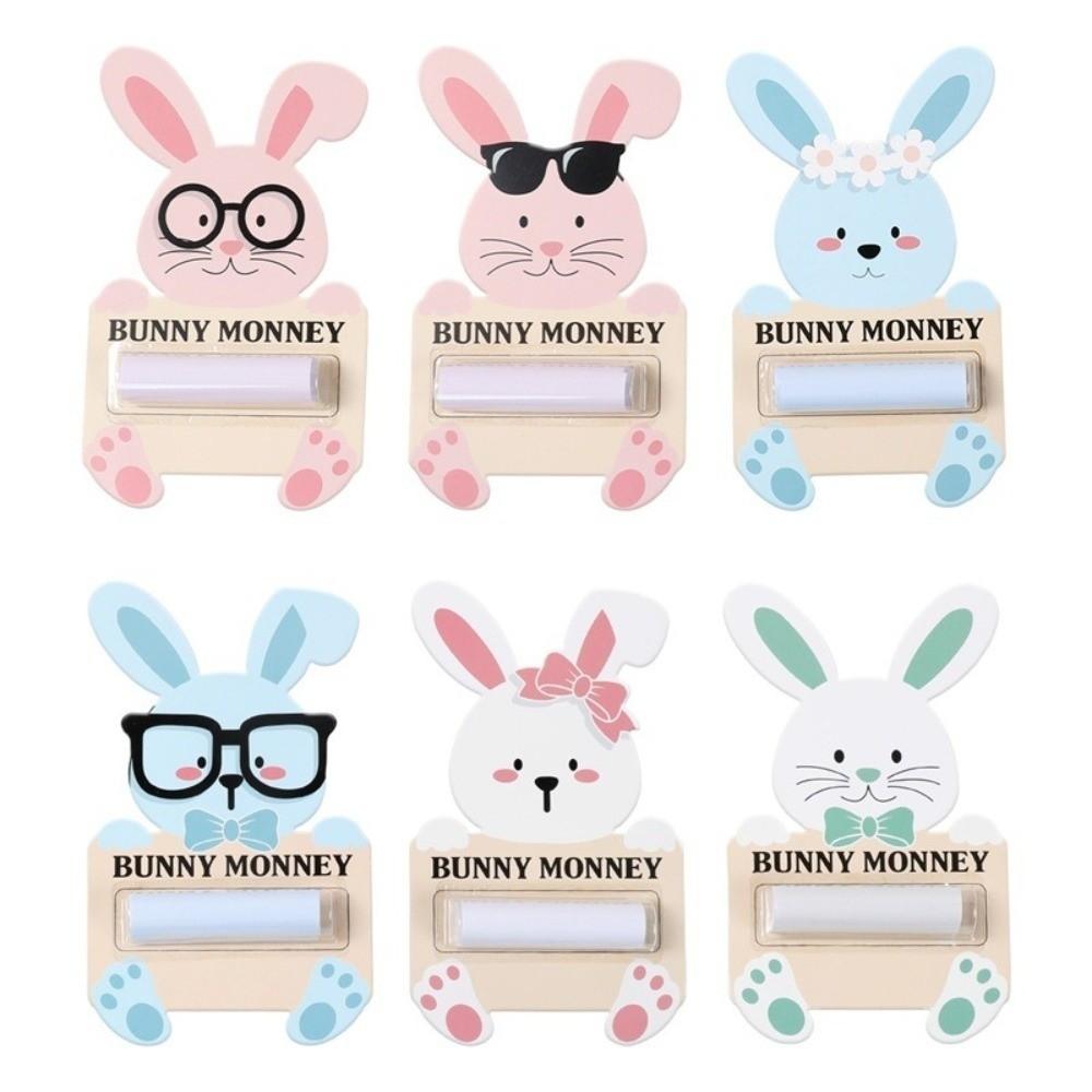 6PCS/SET Portable Bunny Banknote Card Funny Money Wallet Gift Card Holder  Home Decorations