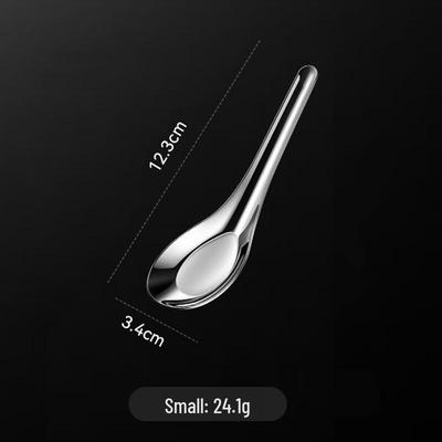 Ruhan 304 Stainless Steel Flat-Bottom Soup Spoons Set