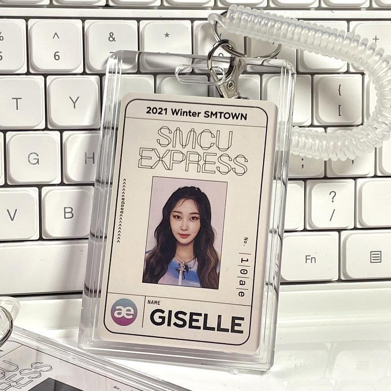 1Style School Card Access Card Holder Acrylic Transparent Protective Sleeve Id Card Bus Meal Worker Id Card Holder