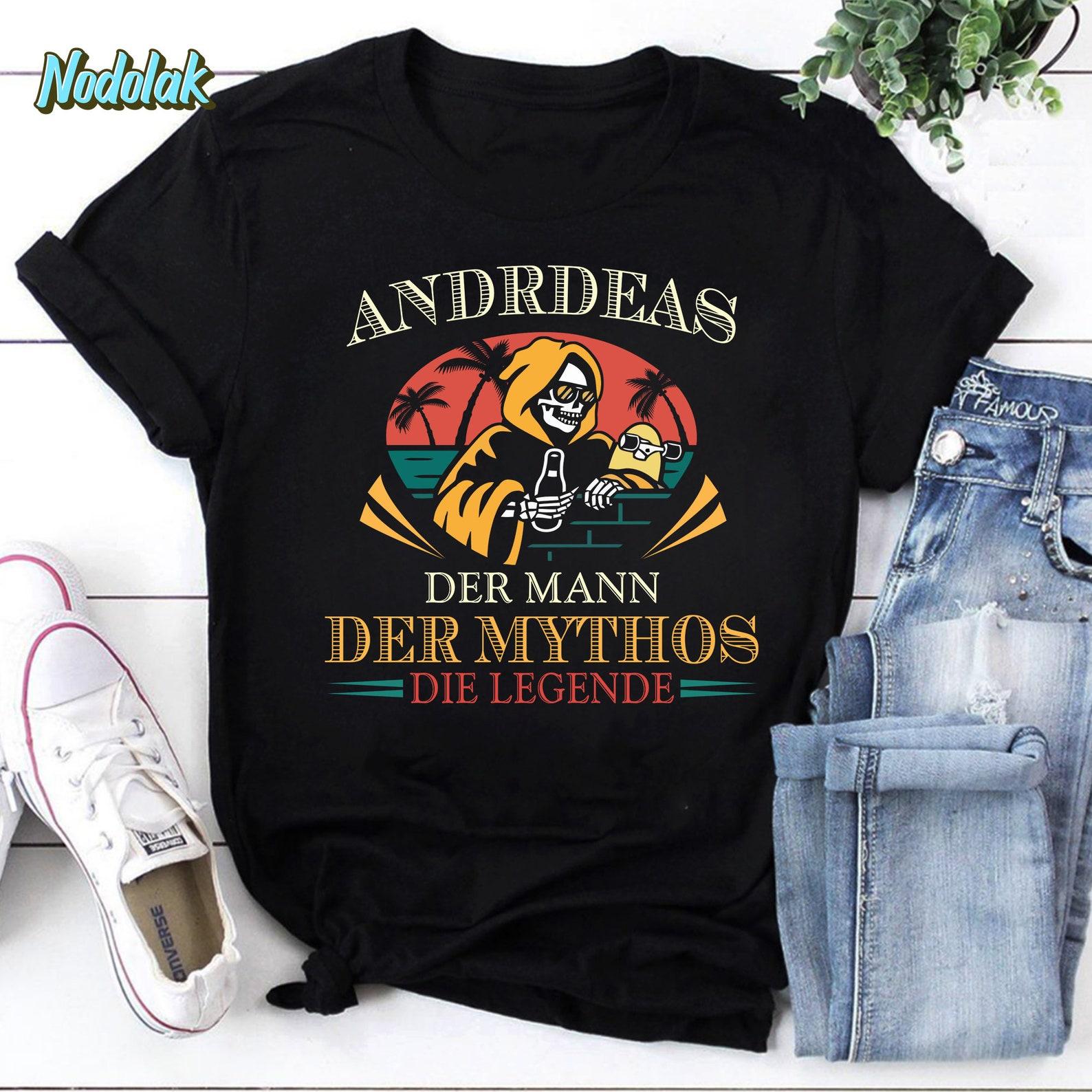 Vintage Skeleton Andreas Der Mann Der Mythos Die Legende Vintage T-Shirt, Personalized Shirt, Skeleton Shirt, Be Legend Skeleton Shirt 2XL