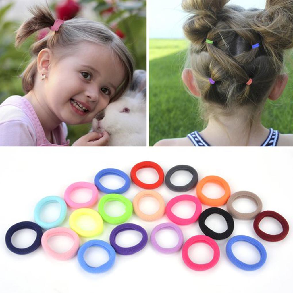 100Pcs Hair Ties Cute Elastic No Crease No Damage Tiny Hair Bands Ponytail Holder Colorful Hair Accessories