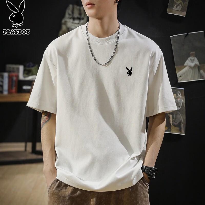 PLAYBOY Men s Pure Cotton Short Sleeve T-Shirt L