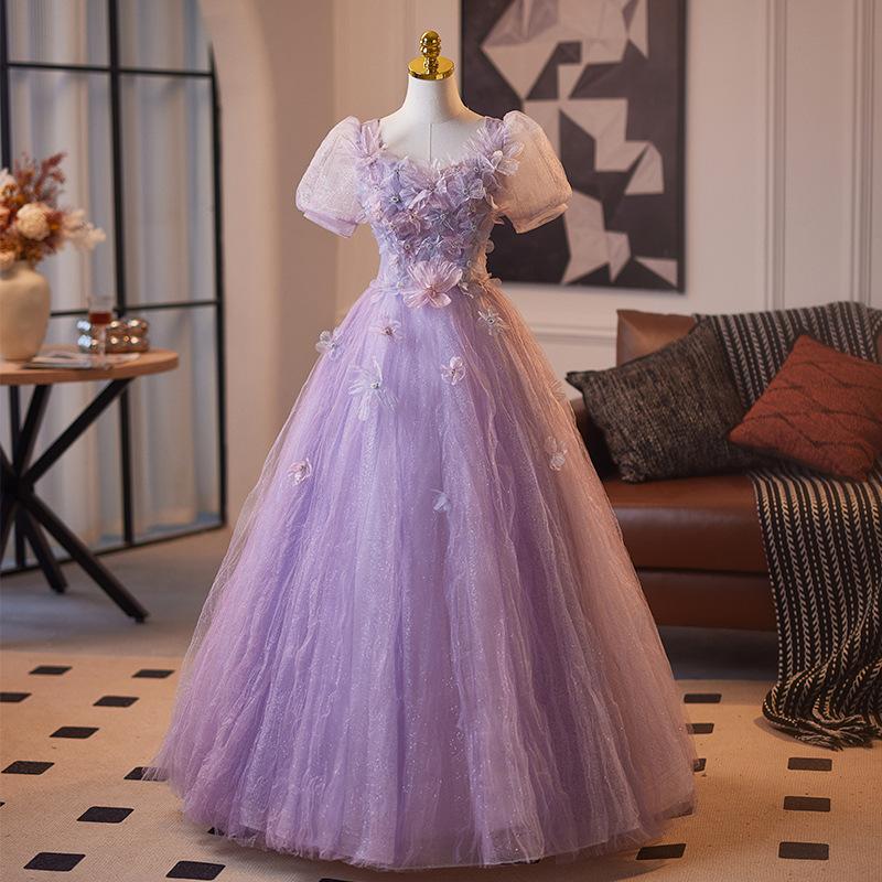 Blauer Super-Fee-Abendkleid-Rock Mädchen Geburtstagsparty Prinzessinnen-Stil Konfirmation Reisefotografie leichtes Hochzeitskleid Temperament hig