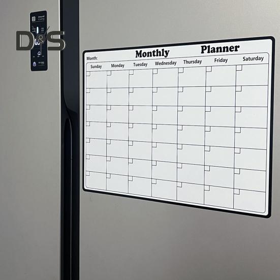 Calendar magnetic pentru ștergere uscată pentru frigider Planificator lunar reutilizabil Tablă albă Magnet pentru frigider, birou, program săptămânal, tablă de planificare
