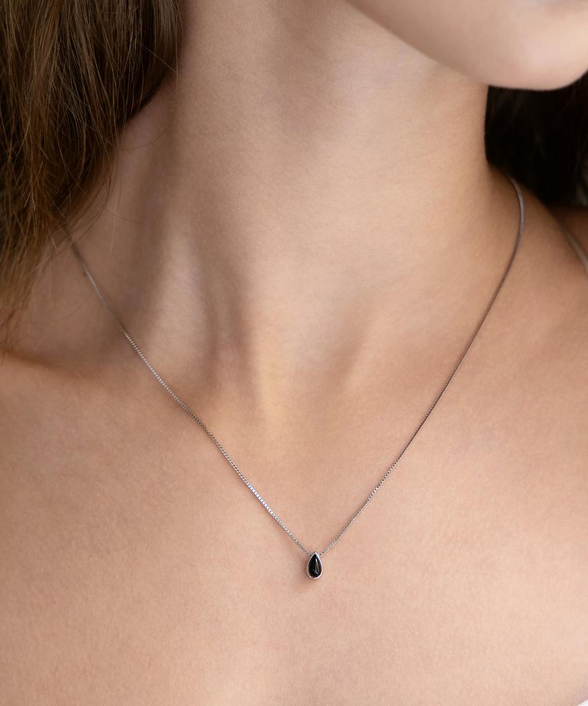 Tatiana (Silver 925) Mini Waterdrop Pendant Necklace Nz2516 Onyx