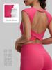 Women's Round Neck Yoga Tank Top with Chest Pads and Beautiful Back Design - Sexy Fitness Bra for Training and Running