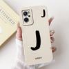 For Realme 9i 4G RMX3491 Cover For Realme 9i 4G Case Simple Fashion Luxury Letters A-Z Pattern Design Silicone Shockproof Bumper