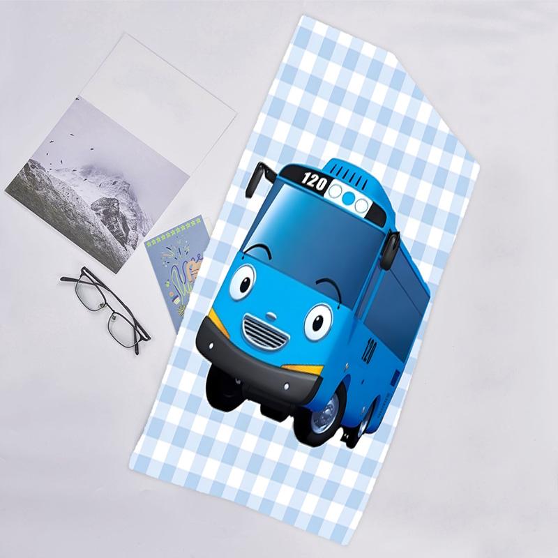 1pc Tayo The Little Bus2 Beach Towel, Beach and Seaside Swimming Pool Equipment, Fashion Pattern, Rectangular, Travel Essentials