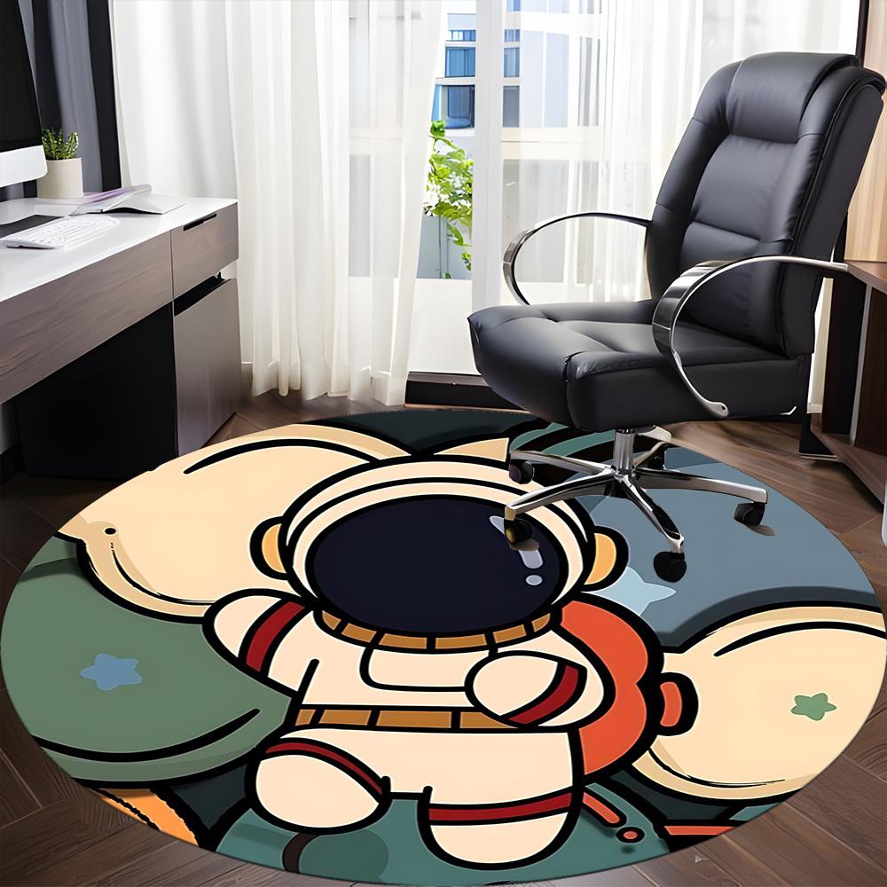 1pc Astronaut Space Office Round Area Rug, Under Office Chairs Bedroom Living Room Home Decor, Room Deco