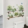 Watercolor Potted Plant Butterflies Wall Stickers For Living Room Decoration Wall Decals Bedroom Home Decor Background