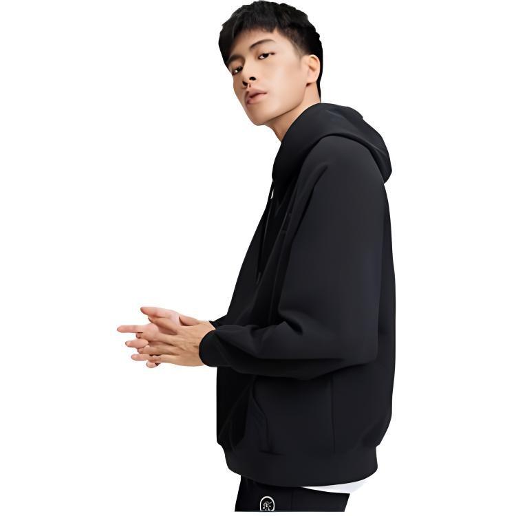 Li Ning Sweatshirts Unisex Black Hooded Thickened Regular AWDR799-4