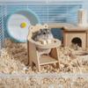 Handmade Hamster Dining Chair Cartoon Hamster Seat Activity Toy Mini Feeding Chair Cage Decoration