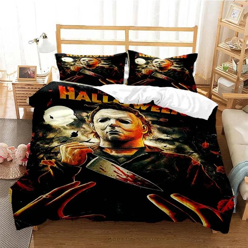 Halloween Michael Myers 3D Printed Bedding Set Duvet Covers Pillowcases Comforter Bedding Set Bedclothes Bed Linen