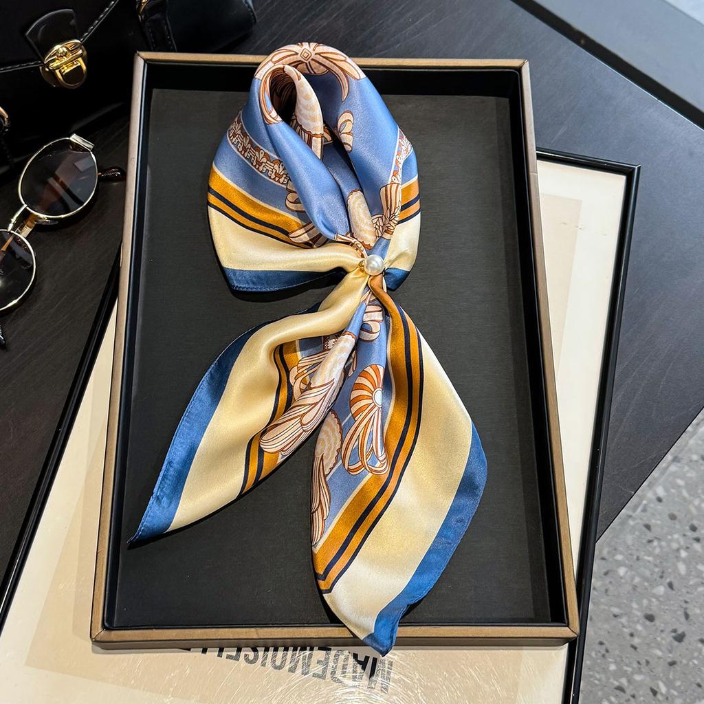 100% Elegant Silk Scarf Women Shawls Wraps Foulard Scarves Pashmina Neckerchief Female Hijab Bandana Luxury Spring Bufanda 53Cm