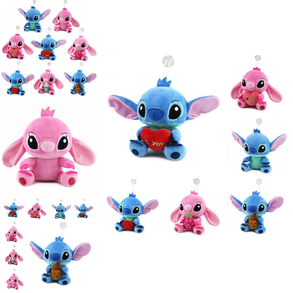 Entzückendes und weiches Stitch Plüschtier für Paare im kreativen Geschenkdesign in Blau- und Rosatönen