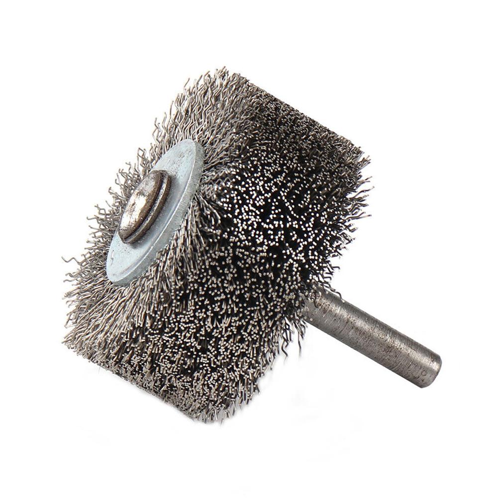 Efficient Stainless Steel Wire Wheel Brush, 2 Diameter, Ensures Effective Metal Cleaning & Deburring, 6mm Shank