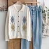 New ArrivalS Open Run Argyle Cardigan Cream Collar Neck Spring Outer Women S Knn
