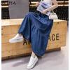Gonna di jeans all'anca con gonna a media lunghezza per torta a vita alta casual primavera estate taglie forti