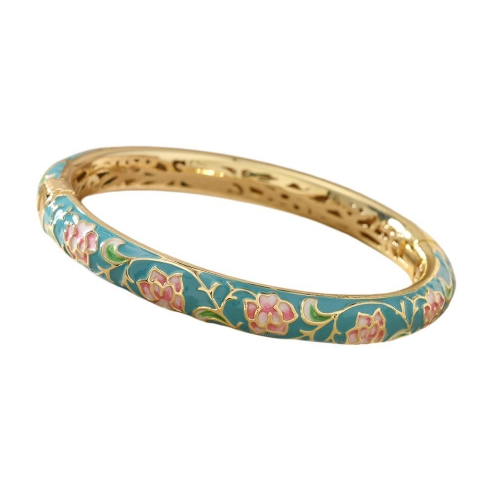 Peony Floral Chinese Peony Flower Bangle Traditional Women s Hand Bracelet  Jewelry Gifts StyleD