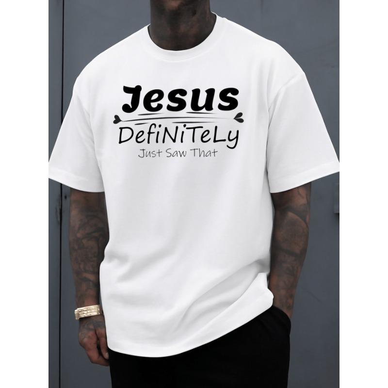 

European Sizes Jesus Definitely Saw That Mens Funny T Shirts White Funny Elegant Refreshing and Lightweight, Perfect for Summer Sports S чёрный