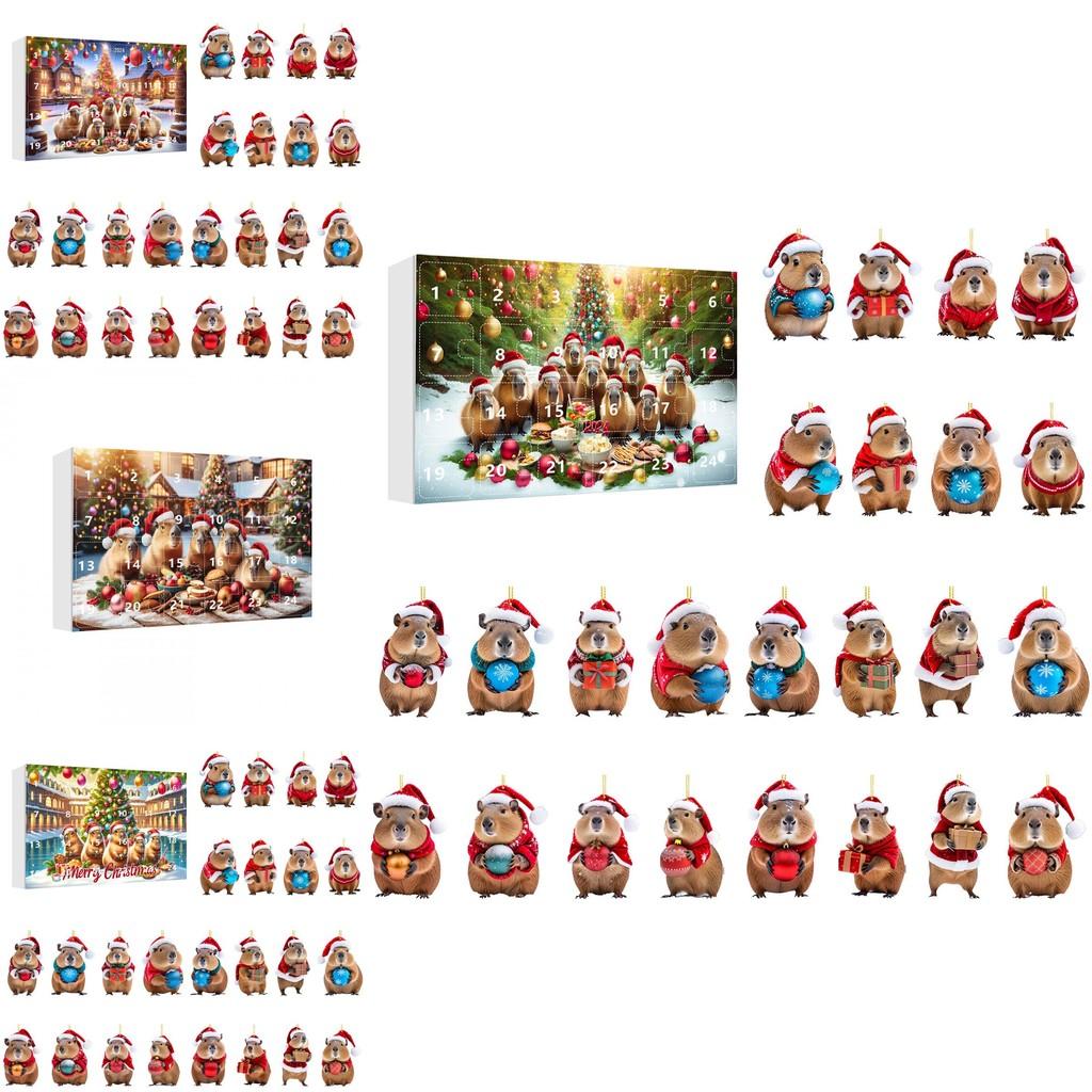 Festive Acrylic Capybara Christmas Countdown Blind Box Fun Collectible For All Ages