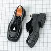Fashion Men's Dress Oxford Derby Thick Bottom Fashion Business Male Designer Casual Leather Shoes Formal Loafers Suit Shoes Square Head