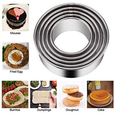 5Pcs Stainless Steel Dumpling Skin Cutters Round Pastry Baking Circle Ring Baking Mould Dumpling