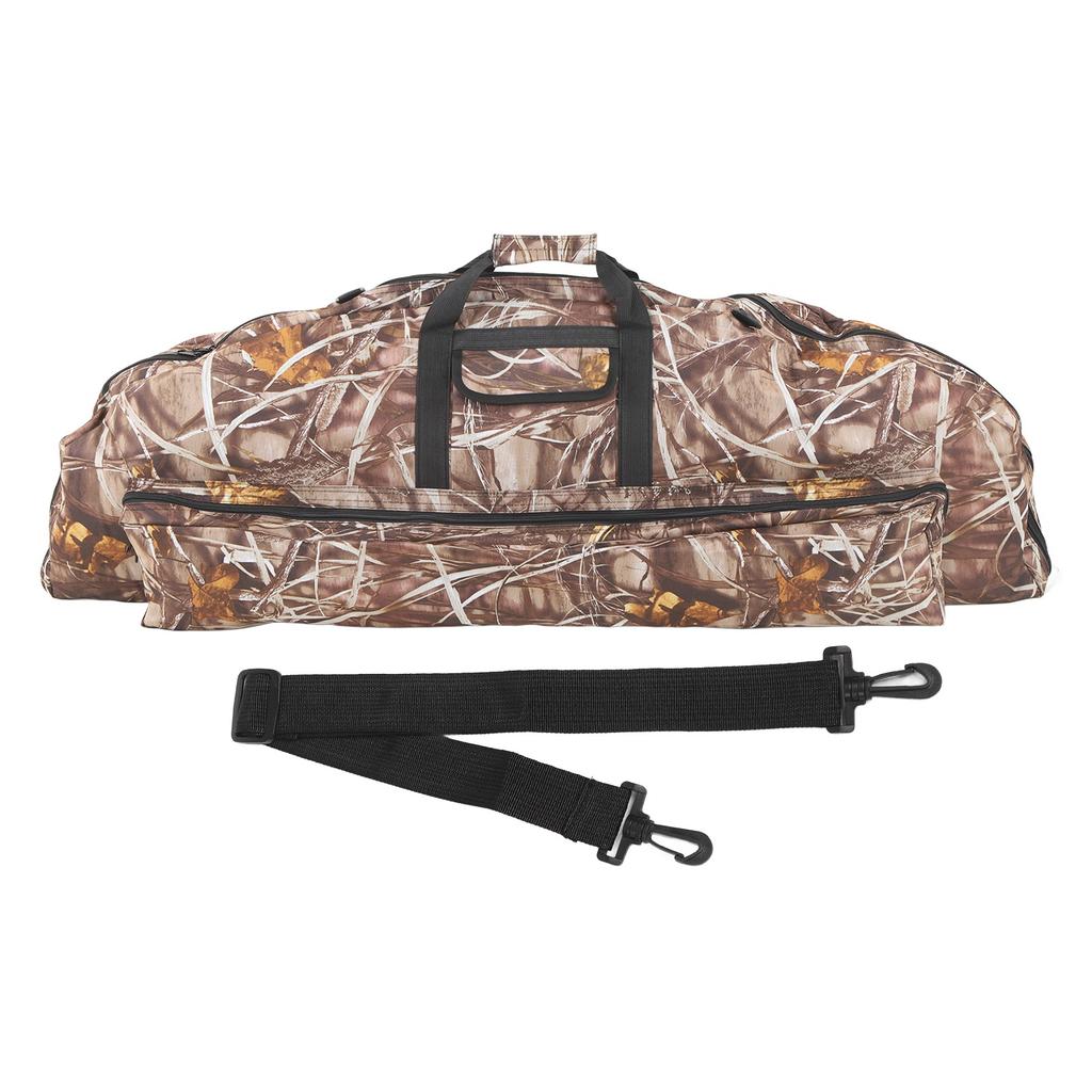 Compound Bow Bag Canvas Large Capacity Comfortable Grip Portable Bow Bag with Arrow Pocket for Outdoor 115cm Camouflage
