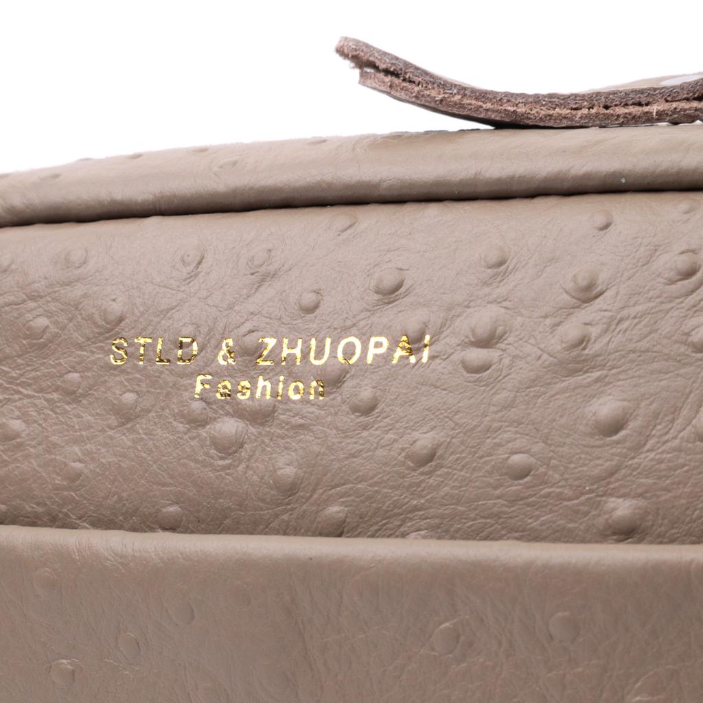 Stylish Bag for Women Made of Textured Genuine Leather Vintage 22662 Beige