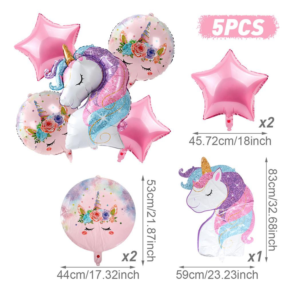 Rainbow Unicorn Balloon Bunch Happy 1st Girls Birthday Party Decorations Kids Favors Gifts Balloons Unicorn Baby Shower Supplies