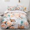 Pintura a óleo Flores Impressão Digital Conjuntos de Cama de Poliéster Roupas de Cama para Adultos Colcha Arte Capa de Edredom Conjunto Solteiro King Queen Size
