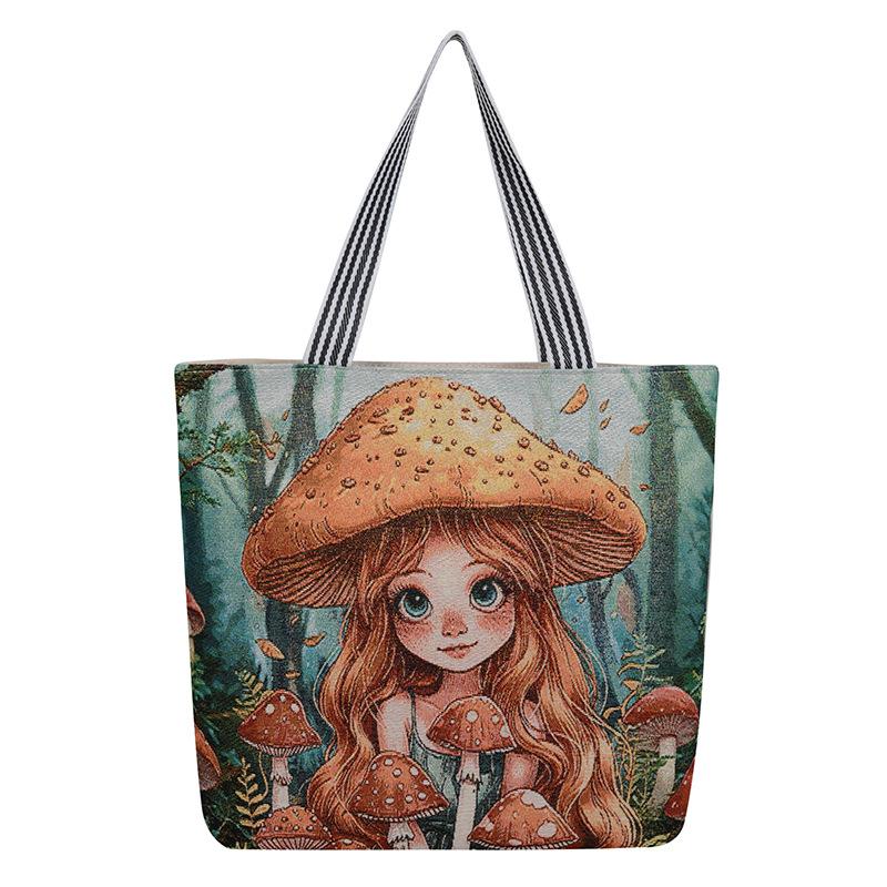 Ethnic Style Embroidered Canvas Bag Sofa Cloth Shoulder Women's Bag Women's Cross-border Leisure Gold Silk Embroidered Backpack