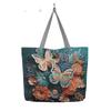 Butterfly Embroidered Canvas Tote Bag With Large Capacity For Daily Use And Mom Gifts