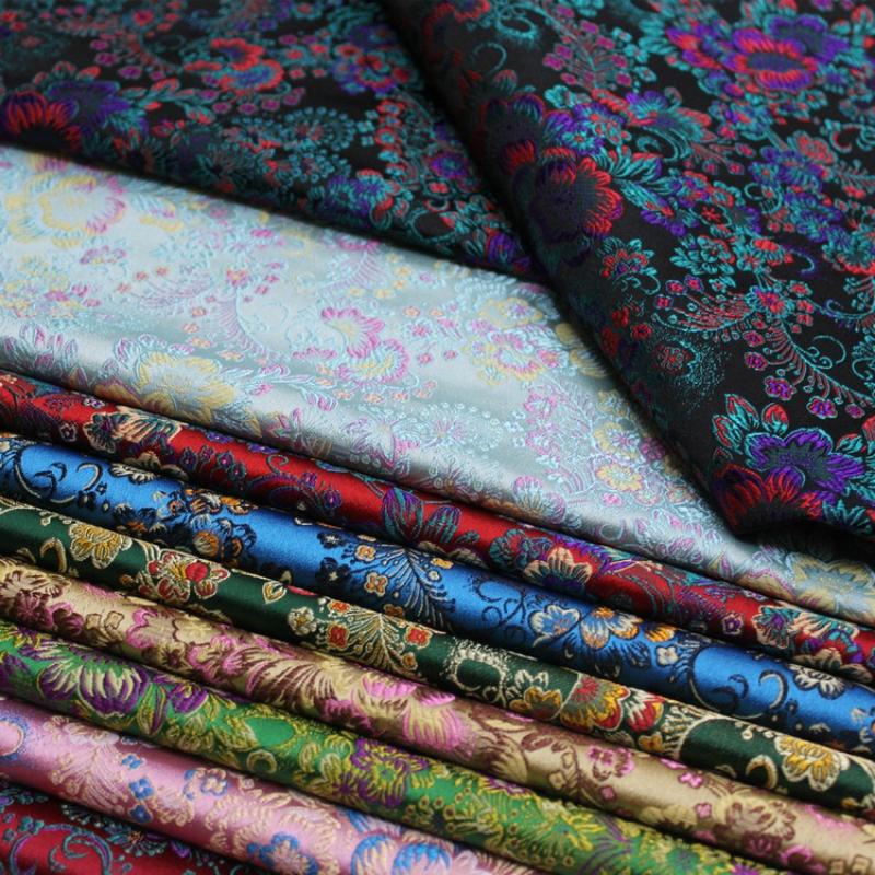 Wide 75cm Chinese Style Jacquard Brocade Spun Fabric Decorative Handcrafted Silk Antique Fabric DIY Cheongsam and Mongolian Robe