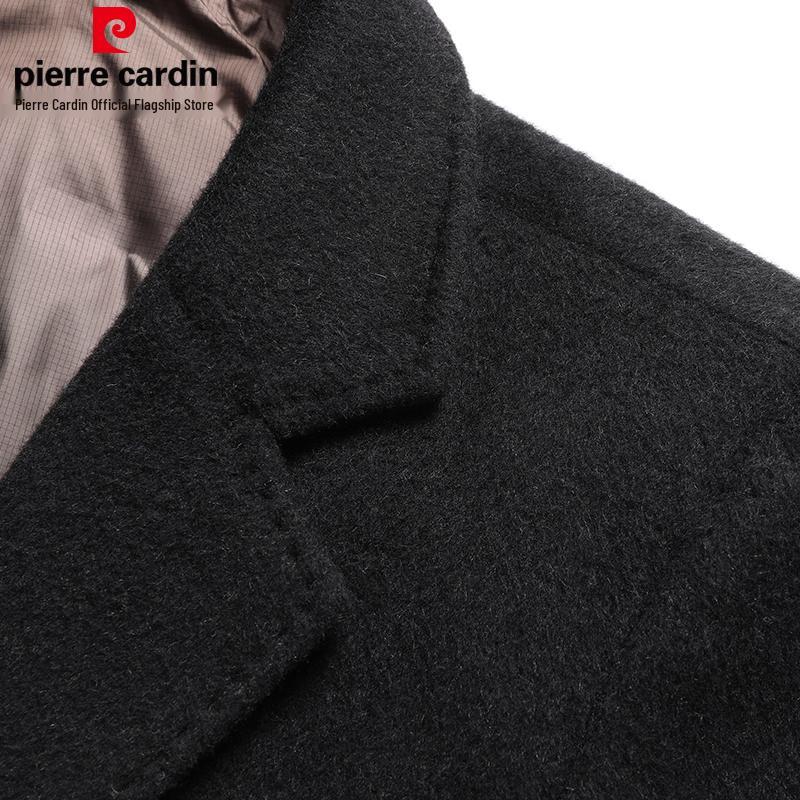 Pierre Cardin Men's Mid-Length Wool Cashmere Blend Coat with Removable Down Liner