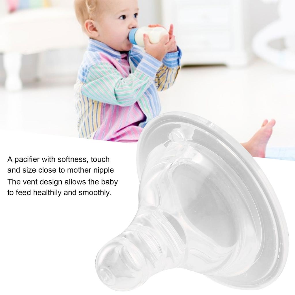 Baby Nipple Set Liquid Silicone Soft Infant Pacifier Teat Feeding Bottle Accessory(4 X Nipple 1 X Milk Needle )