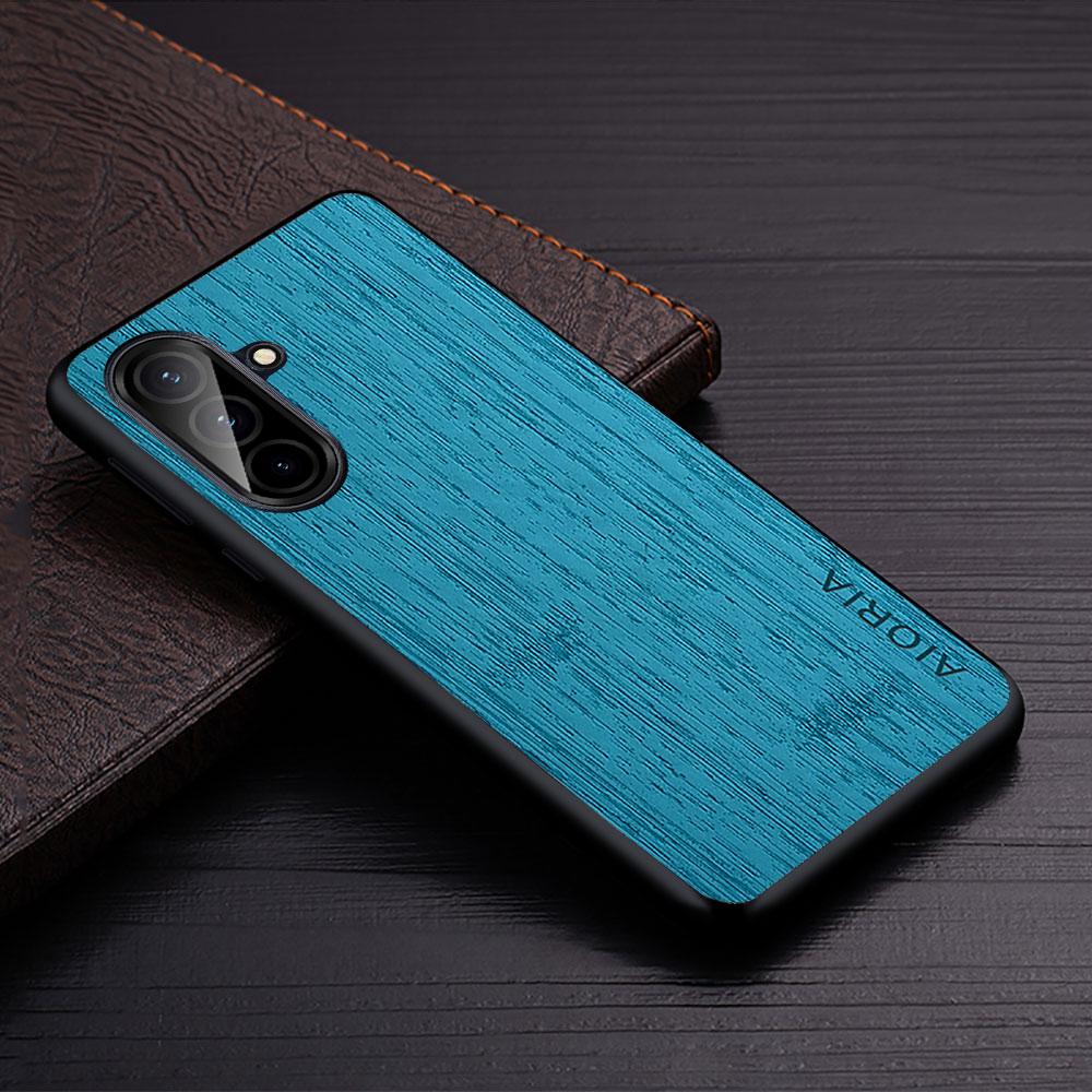 Case for Samsung Galaxy A57 A37 A17 A07 A73 A53 A33 A23 A13 4G 5G Straight Wood Grain PU Leather Cover for Samsung A57 Case