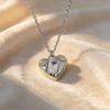 Crystal Heart Pendant Necklace - Multiple Colors, Silver Clavicle Chain, Fashion Jewelry