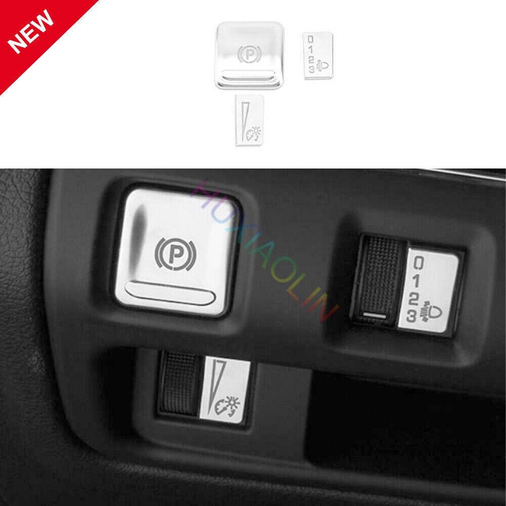 Fit For Cadillac CT5 2020-2022 Matte Silver Electronic Handbrake Panel Trim 3PCS