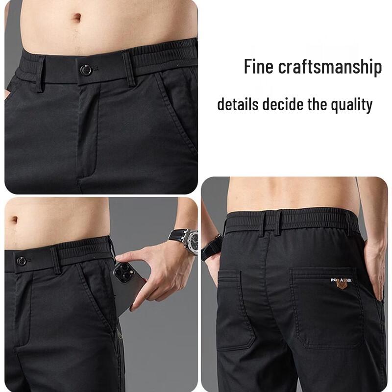 Men's Premium Lyocell Blend Wrinkle-Resistant Straight-Leg Casual Pants