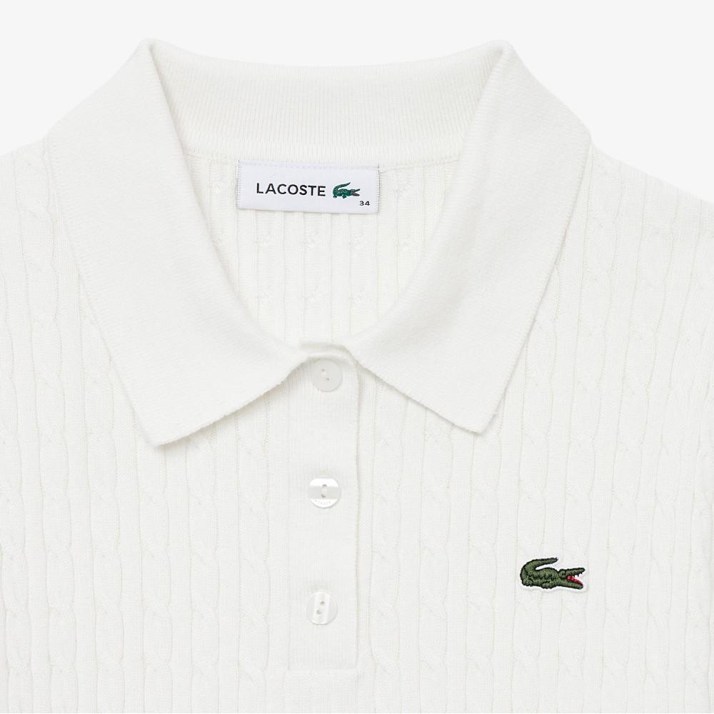 Lacoste Women's Cable Sweater Polo Shirt PF607E-56G70V
