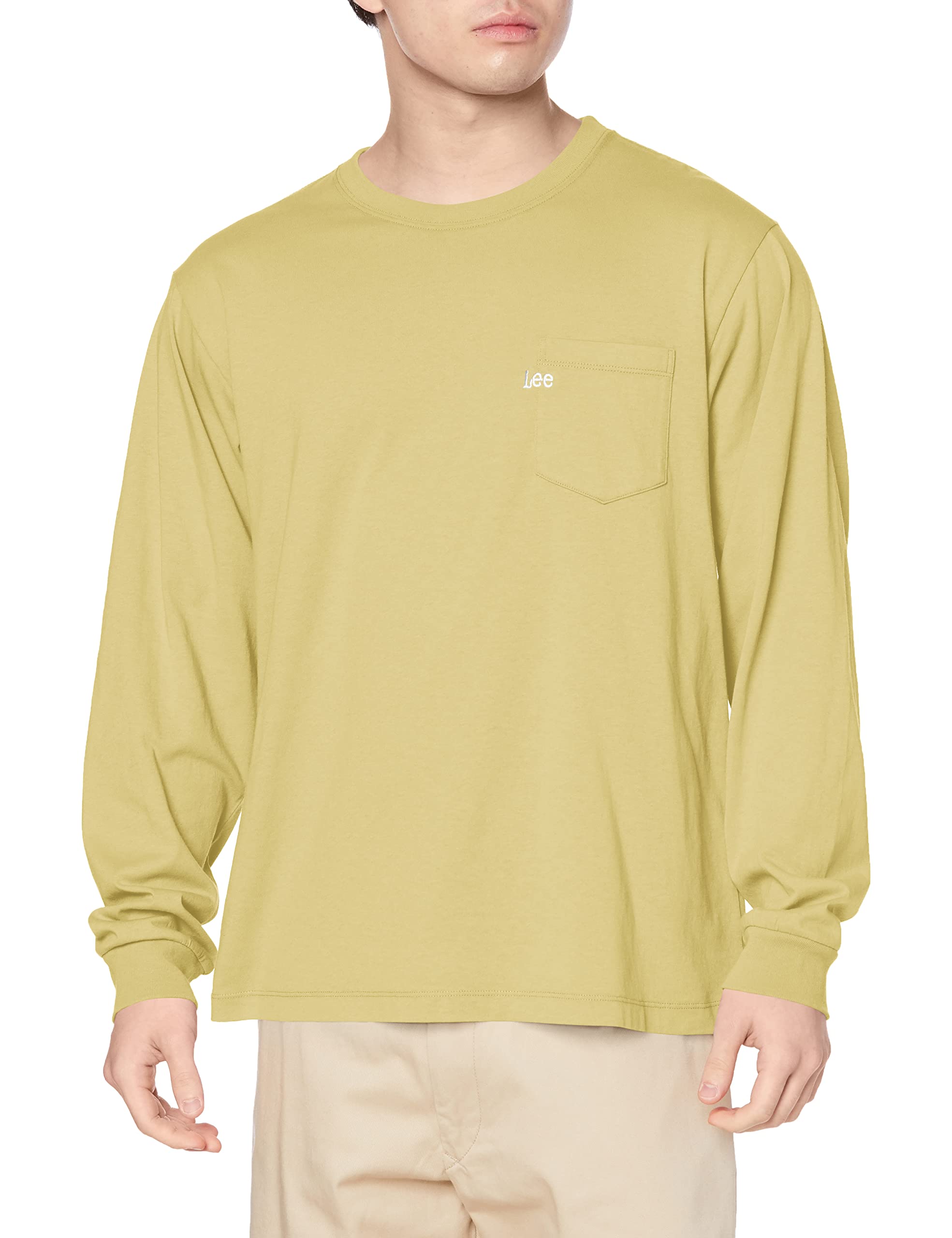

Lee Официальная футболка с длинным рукавом и карманом, фисташковая, средняя, LT3060-148