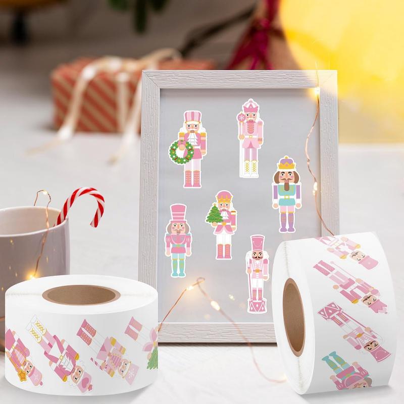 500Pcs Christmas Cartoon Nutcracker King And Soldier Decals Christmas Nutcracker Stickers Cute Stationery Decoration