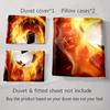 Fiery soccer ball Bedding Duvet cover sets Duvet covers Pillowcases gifts (1 * Duvet Cover 2 * Pillowcases, without duvet insert)