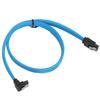 SATA Cable SATA3.0 SSD 8 Pin Data Transfer 6Gbps 7P with Clips Color Net Wire AccessoriesBlue(Elbow Head)