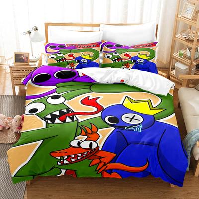 Zestawy pościeli 3D Rainbow Friends Zestaw poszewek na kołdrę z poszewką na poduszkę Twin Full Queen King Pościel Pościel