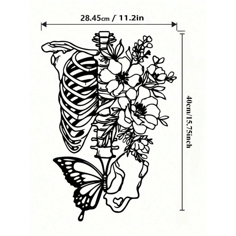 1pc Skeleton Gothic Style Iron Decor Wall Hanging, Suitable For Bedroom, Living Room And Entrance, Home Decor,Home Decor ,Room Decor,Wall Decor