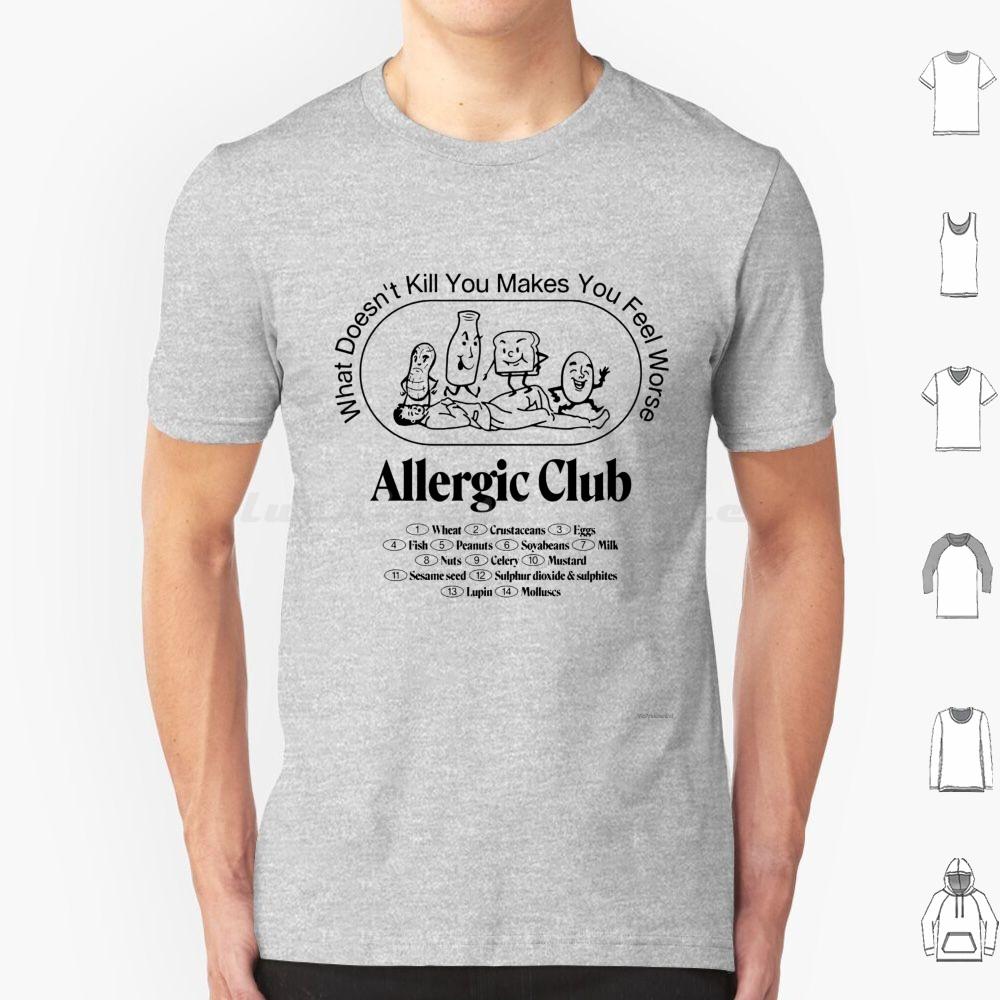 Allergie Club T-Shirt Baumwolle Herren Damen DIY Druck Allergisch Allergien Lustig Soziale Distanzierung Allergiebewusstsein Asthma 19 Nicht