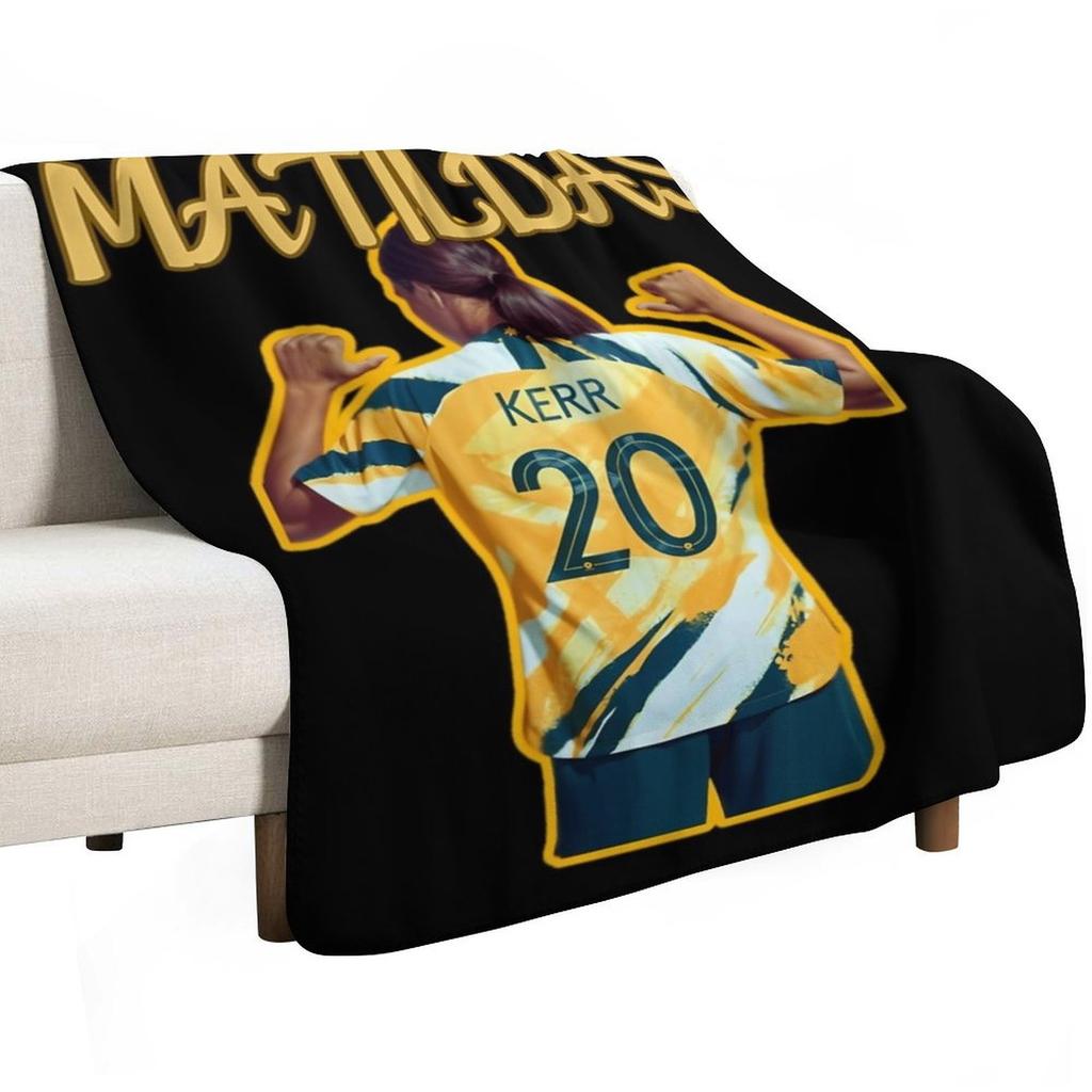 Matildas Soccer Throw Blanket Machine Washable Soft Warm Blanket